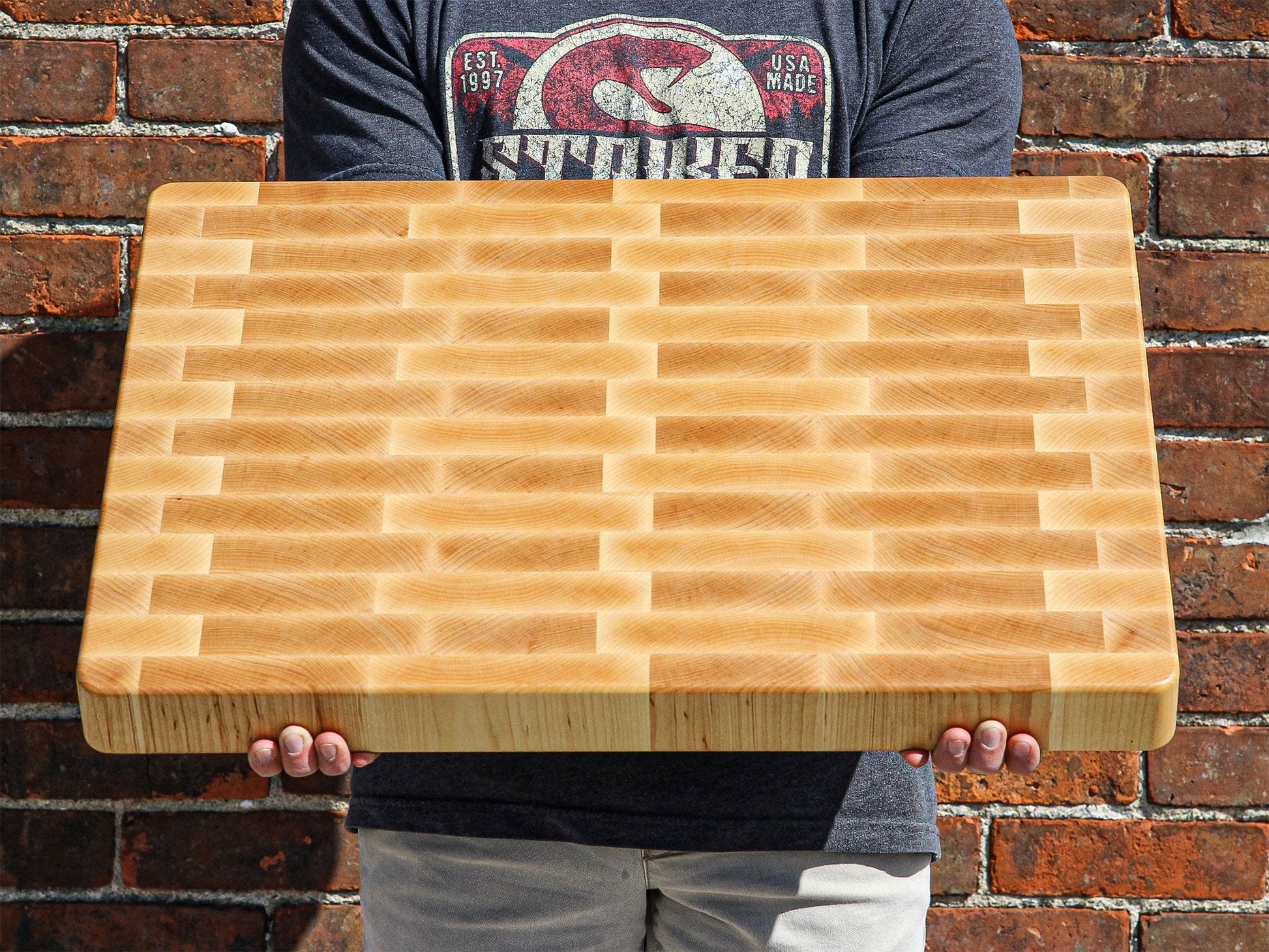 XXL Maple Butcher Block Cutting Board, 24"x18" Maple End Grain Cutting Board, Up to 2” Thick, Wedding Gift, Anniversary Gift, USA Made - Hooyah Woodworks LLC