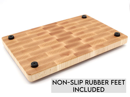 XXL Maple Butcher Block Cutting Board, 24"x18" Maple End Grain Cutting Board, Up to 2” Thick, Wedding Gift, Anniversary Gift, USA Made - Hooyah Woodworks LLC