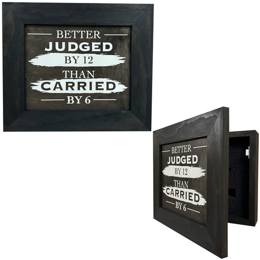 Judged by 12 Hidden Gun Cabinet - Recessed In Wall or Mount On The Wall - Hooyah Woodworks LLC