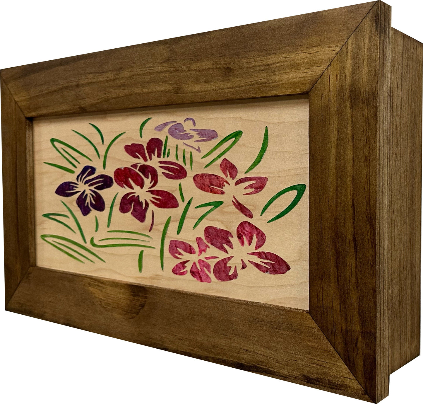 Hidden Gun Safe Just Flowers Wall Decoration - Wood Gun Cabinet To Securely Store Your Gun In Plain Sight