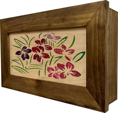 Hidden Gun Safe Just Flowers Wall Decoration - Wood Gun Cabinet To Securely Store Your Gun In Plain Sight