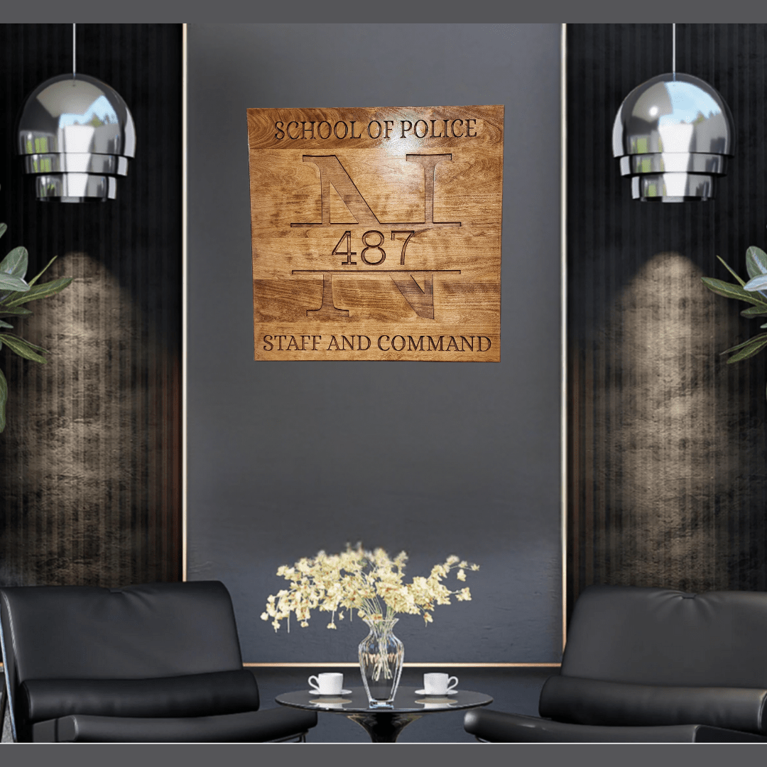 Personalized wooden sign carved and stained 