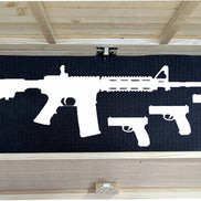 Large Red and Blue American Flag Hidden Gun Storage Cabinet - Hooyah Woodworks LLC