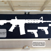 Large Red and Blue American Flag Hidden Gun Storage Cabinet - Hooyah Woodworks LLC