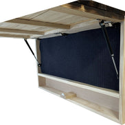 Large Red and Blue American Flag Hidden Gun Storage Cabinet - Hooyah Woodworks LLC