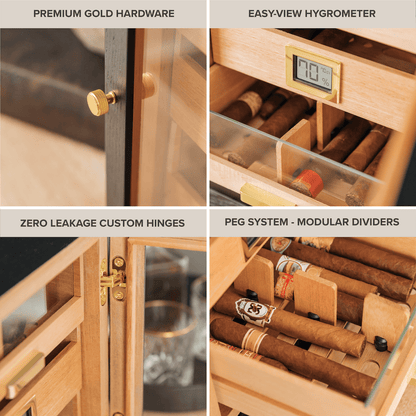 Luca Humidor Cabinet - Hooyah Woodworks LLC