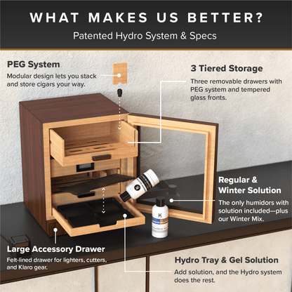 Luca Humidor Cabinet + Smart Valet - Hooyah Woodworks LLC