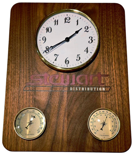Luxury Walnut Clock with Humidity and Temperature. - Hooyah Woodworks LLC