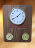 Personalized black walnut wall clock with hygrometer and thermometer — Hooyah Woodworks