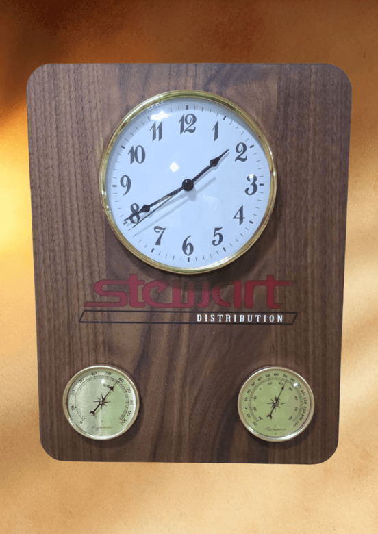 Luxury Walnut Clock with Humidity and Temperature. - Hooyah Woodworks LLC