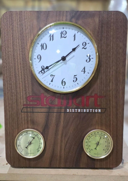 Luxury Walnut Clock with Humidity and Temperature. - Hooyah Woodworks LLC