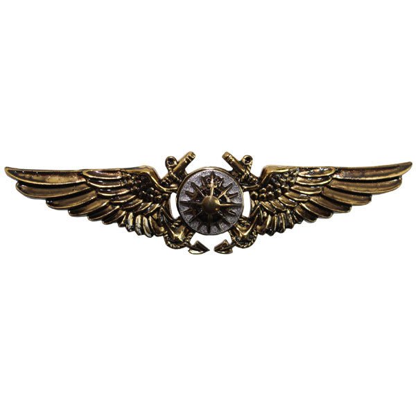 Marine Corps Badge: Aerial Navigator - Antique Gold - Hooyah Woodworks LLC