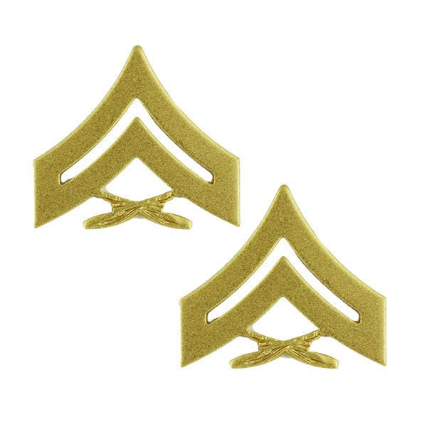 Marine Corps Chevron: Corporal - satin gold - Hooyah Woodworks LLC