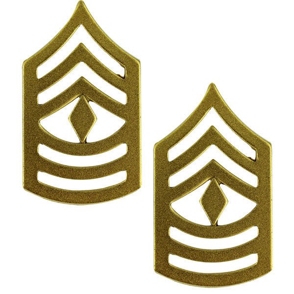 Marine Corps Chevron: First Sergeant - satin gold - Hooyah Woodworks LLC