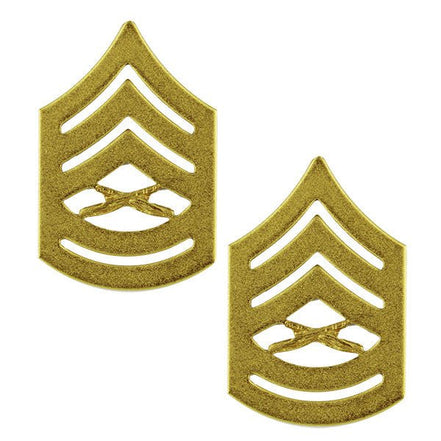 Marine Corps Chevron: Gunnery Sergeant - satin gold - Hooyah Woodworks LLC