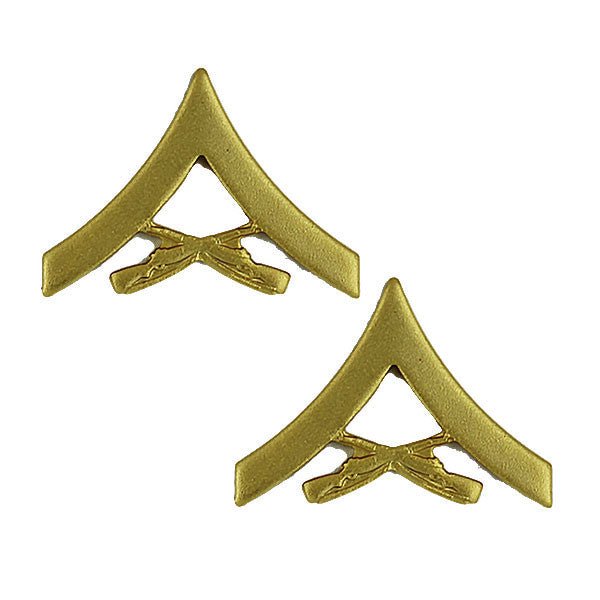 Marine Corps Chevron: Lance Corporal - satin gold - Hooyah Woodworks LLC