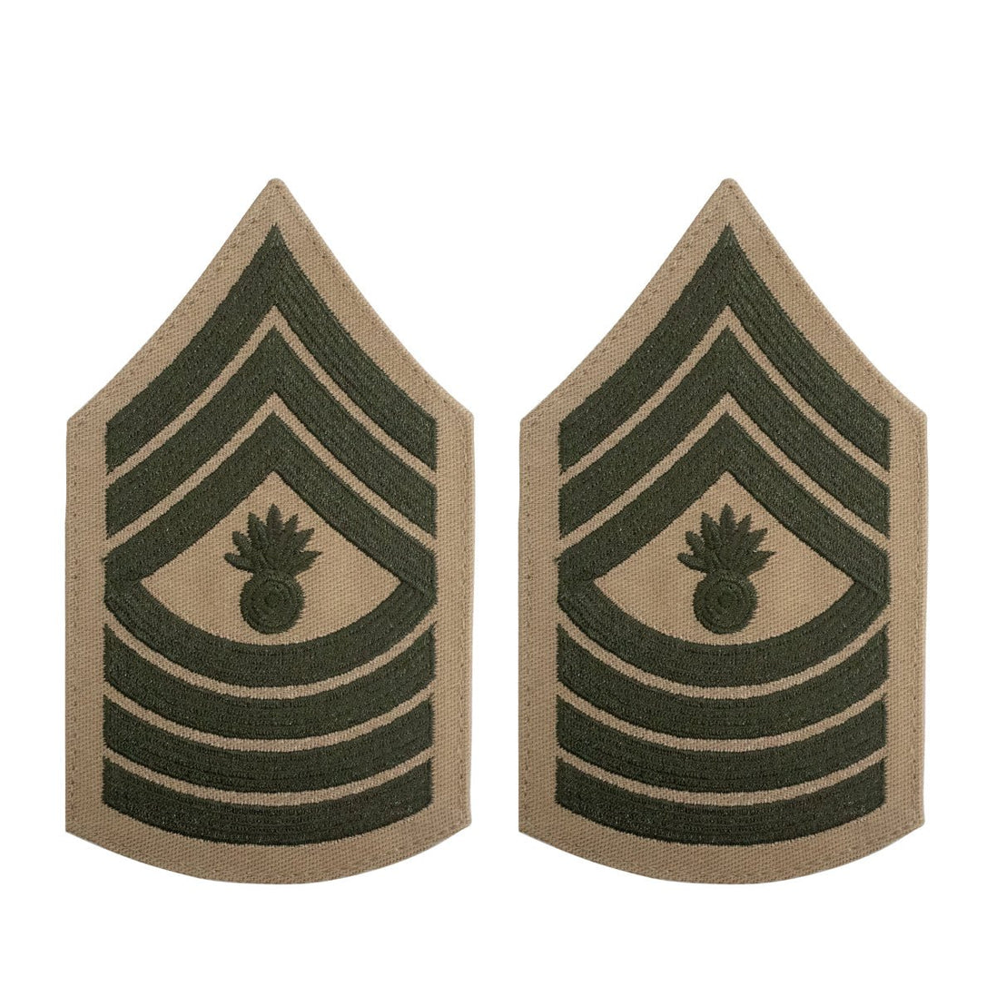 Marine Corps Chevron: Master Gunnery Sergeant - green on khaki, female - Hooyah Woodworks LLC