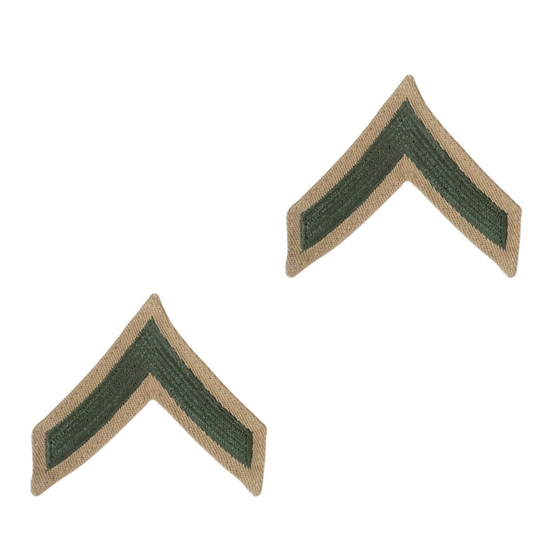 Marine Corps Chevron: Private First Class - green on khaki for female - Hooyah Woodworks LLC