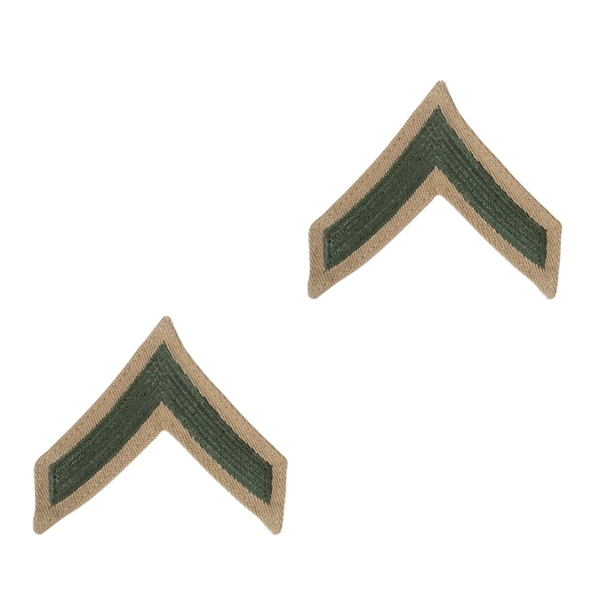 Marine Corps Chevron: Private First Class - green on khaki for female - Hooyah Woodworks LLC