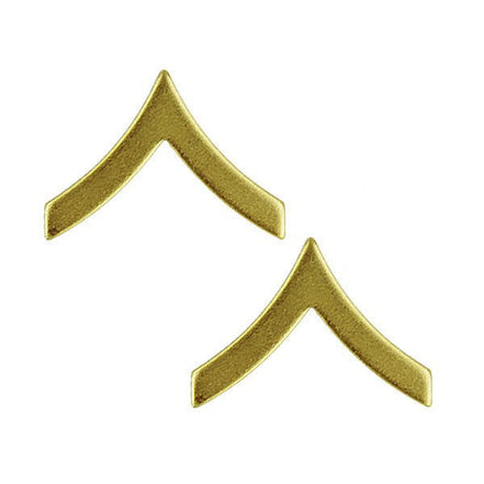 Marine Corps Chevron: Private First Class - satin gold - Hooyah Woodworks LLC