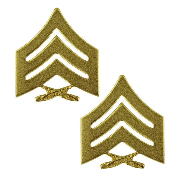 Marine Corps Chevron: Sergeant - satin gold - Hooyah Woodworks LLC