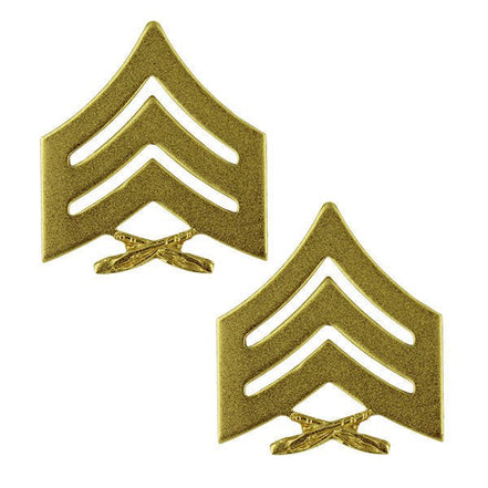 Marine Corps Chevron: Sergeant - satin gold - Hooyah Woodworks LLC