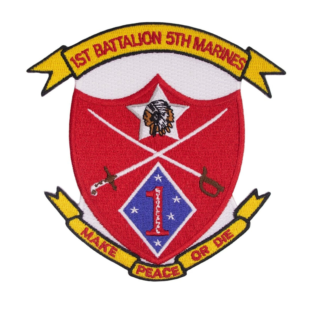 Marine Corps Patch: 1st Battalion 5th Marines - color - Hooyah Woodworks LLC