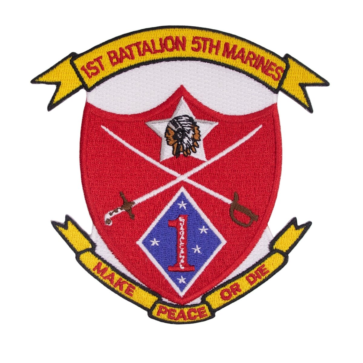 Marine Corps Patch: 1st Battalion 5th Marines - color - Hooyah Woodworks LLC