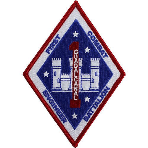 Marine Corps Patch: First Combat Engineer Battalion - color - Hooyah Woodworks LLC