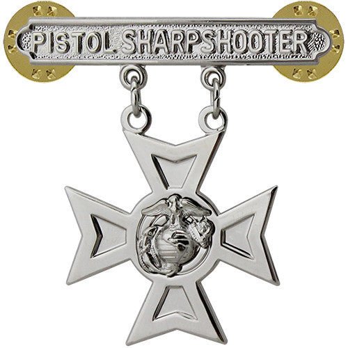 Marine Corps Qualification Badge: Pistol Sharpshooter - Hooyah Woodworks LLC