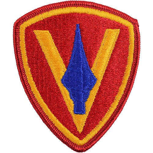Marine Corps Shoulder Patch: Fifth Division - color - Hooyah Woodworks LLC