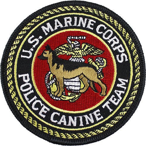 Marine Corps Shoulder Patch: U.S.M.C. Police Canine Team - Hooyah Woodworks LLC