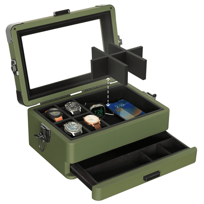 Military Modular Watch Box - 10 Slot - Hooyah Woodworks LLC