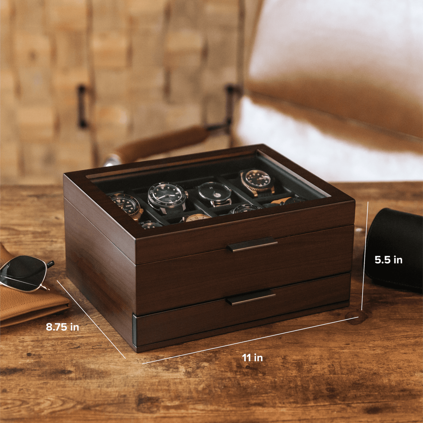 Mill Modular Watch Box - 8 Slot - Hooyah Woodworks LLC
