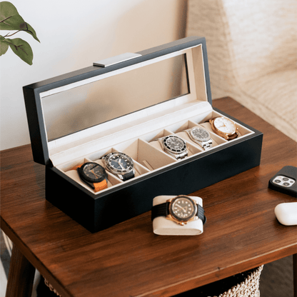 Modern Clip Watch Box - 6 Slot - Hooyah Woodworks LLC