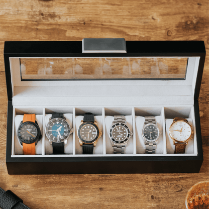 Modern Clip Watch Box - 6 Slot - Hooyah Woodworks LLC