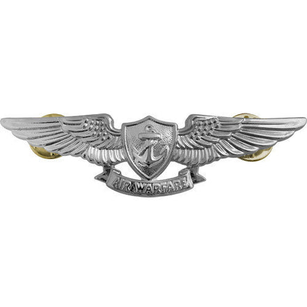 Navy Badge: Aviation Warfare Specialist - regulation size, mirror finish - Hooyah Woodworks LLC