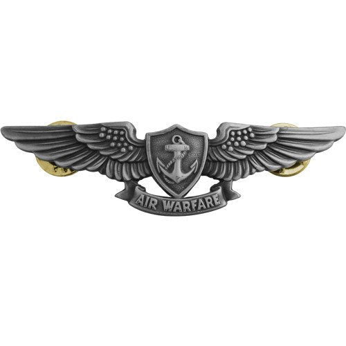 Navy Badge: Aviation Warfare Specialist - regulation size, oxidized - Hooyah Woodworks LLC