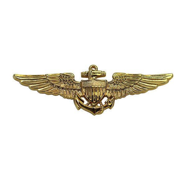 Navy Badge: Aviator - regulation size, gold finish - Hooyah Woodworks LLC