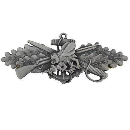 Navy Badge: Seabee Combat Warfare Specialist Enlisted - Oxidized - Hooyah Woodworks LLC