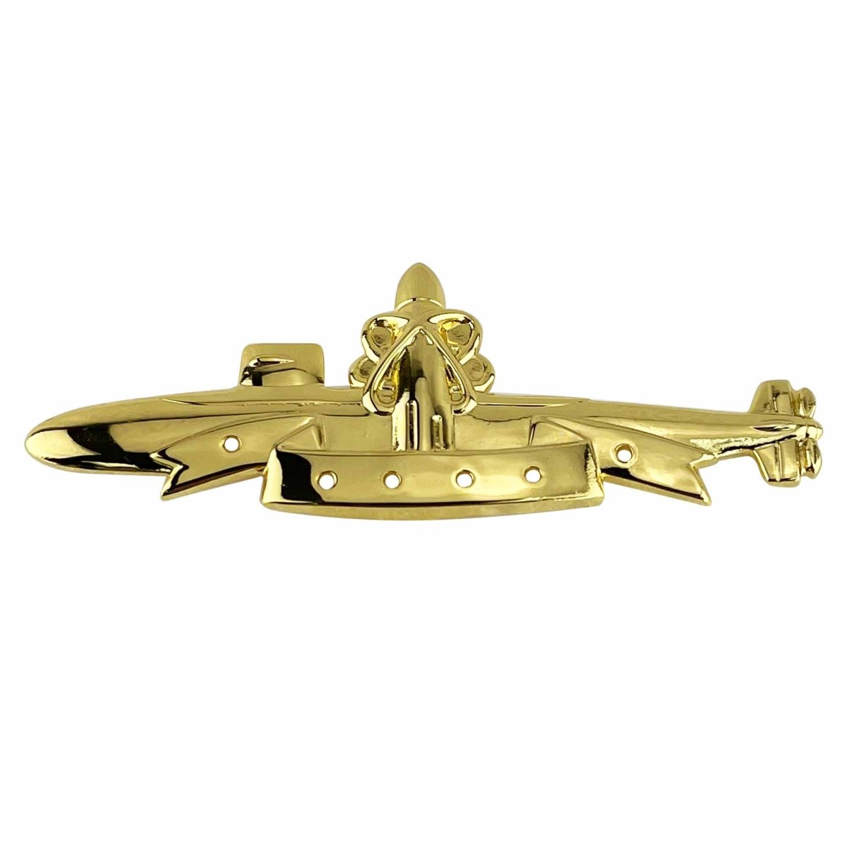 Navy Badge: SSBN Submarine Deterrent Patrol - regulation size, 24k gold - Hooyah Woodworks LLC
