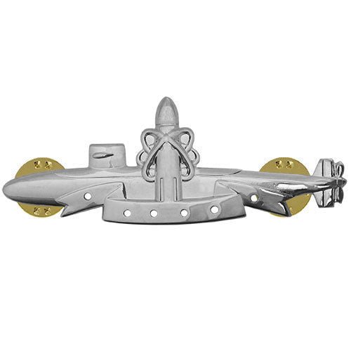 Navy Badge: SSBN Submarine Deterrent Patrol - Regulation Size-Mirror Finish - Hooyah Woodworks LLC