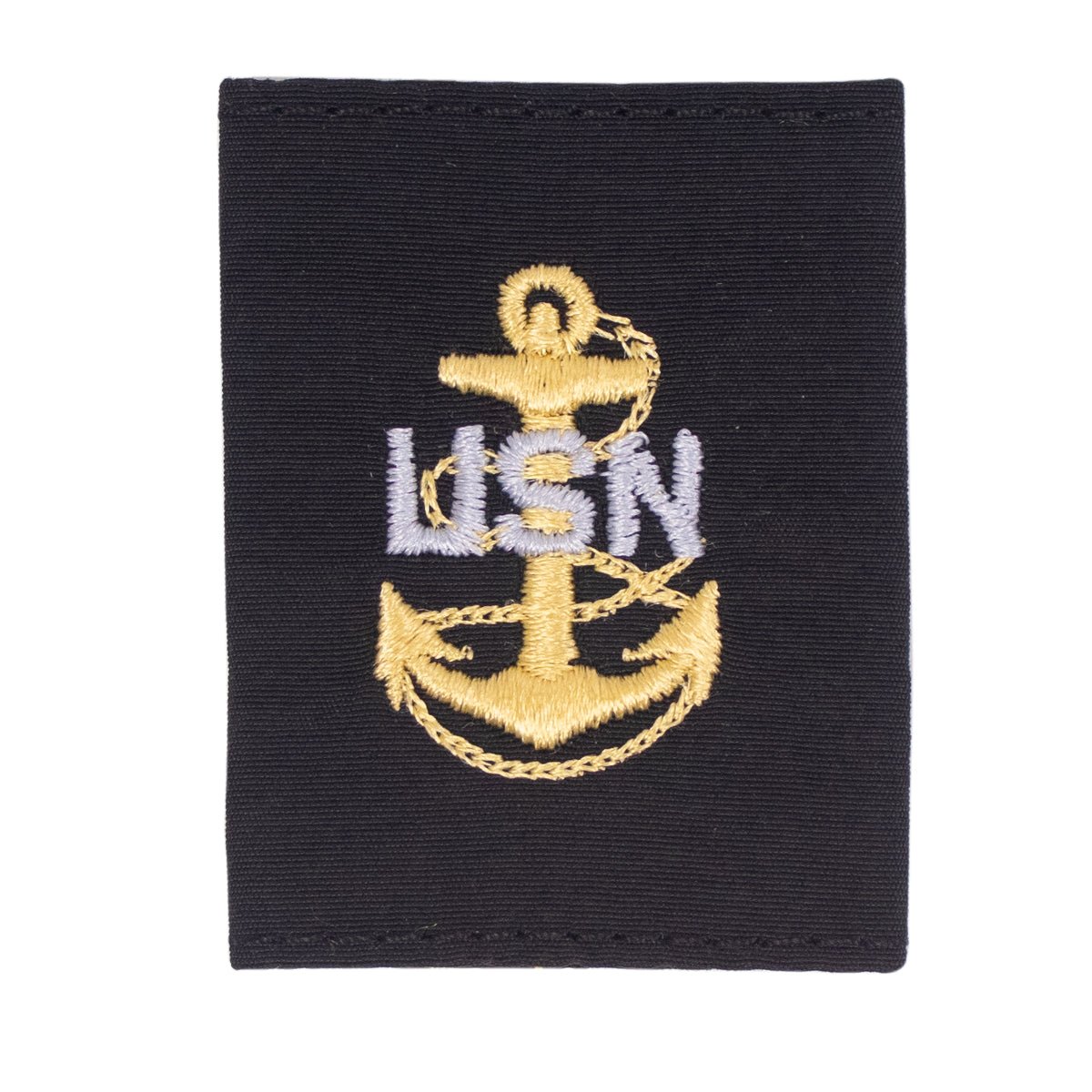 Navy Cold Weather Parka (CWP) Tab Device: Gold Embroidered Anchor E7 Chief Petty Officer - Hooyah Woodworks LLC
