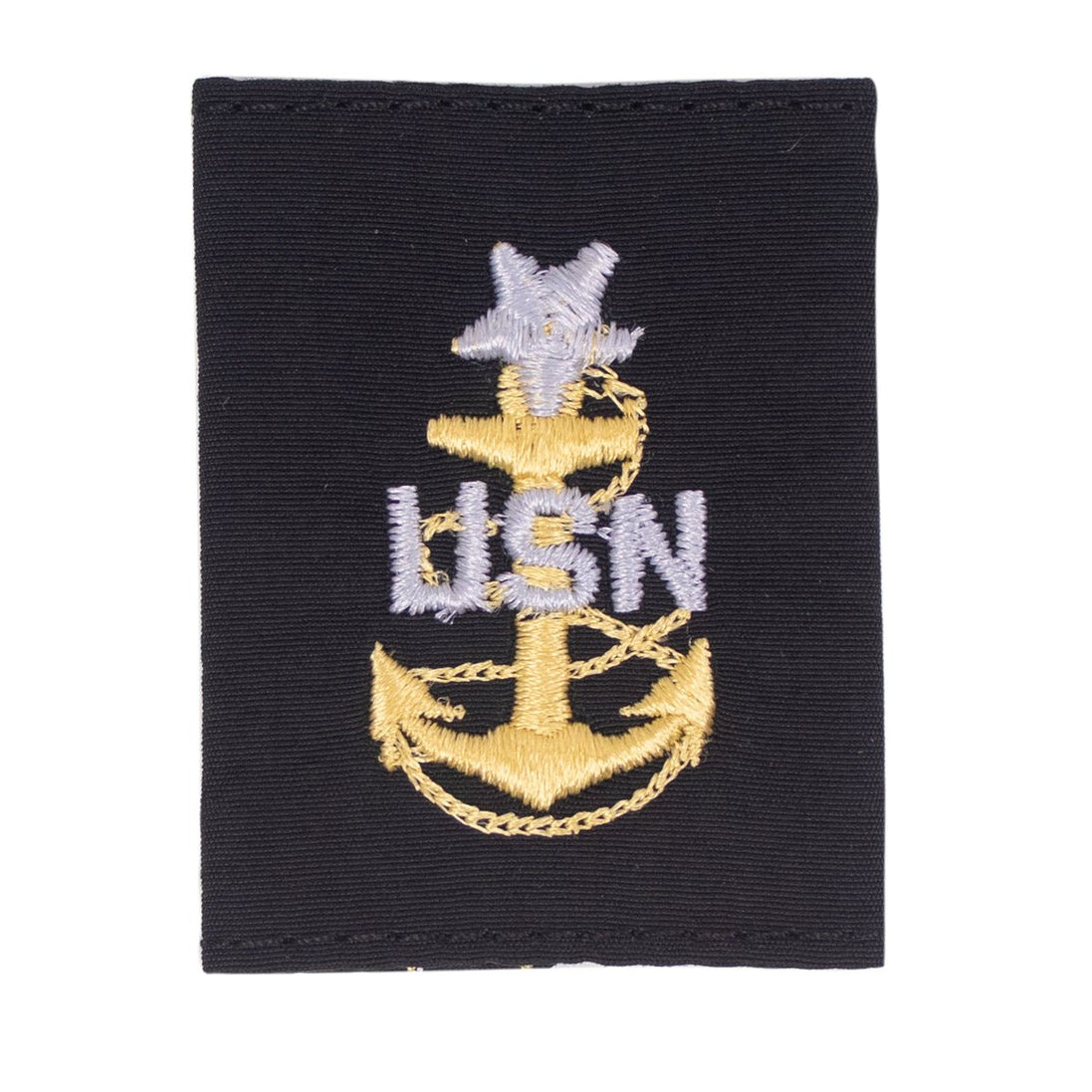 Navy Cold Weather Parka (CWP) Tab Device: Gold Embroidered Anchor E8 Senior Chief Petty Officer - Hooyah Woodworks LLC