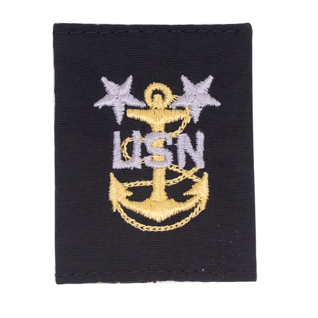 Navy Cold Weather Parka (CWP) Tab Device: Gold Embroidered Anchor E9 Master Chief Petty Officer - Hooyah Woodworks LLC