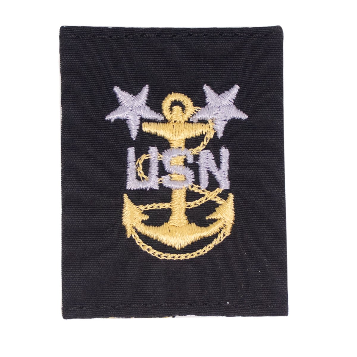 Navy Cold Weather Parka (CWP) Tab Device: Gold Embroidered Anchor E9 Master Chief Petty Officer - Hooyah Woodworks LLC