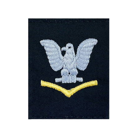 Navy Cold Weather Parka (CWP) Tab Device: Gold Embroidered Chevrons E4 Third Class Petty Officer - Hooyah Woodworks LLC