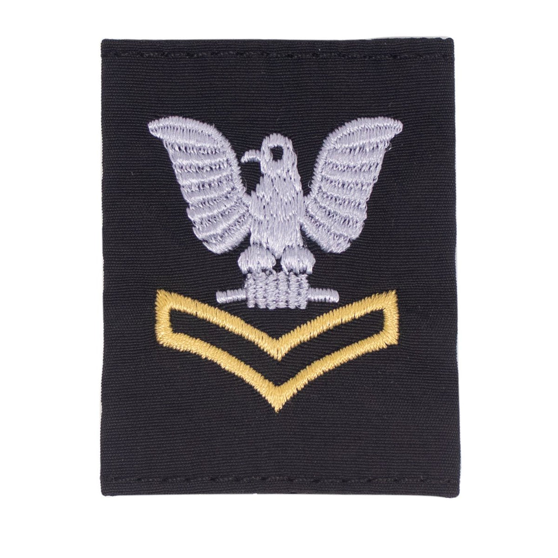 Navy Cold Weather Parka (CWP) Tab Device: Gold Embroidered Chevrons E5 Second Class Petty Officer - Hooyah Woodworks LLC