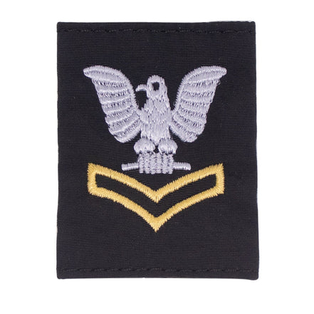 Navy Cold Weather Parka (CWP) Tab Device: Gold Embroidered Chevrons E5 Second Class Petty Officer - Hooyah Woodworks LLC