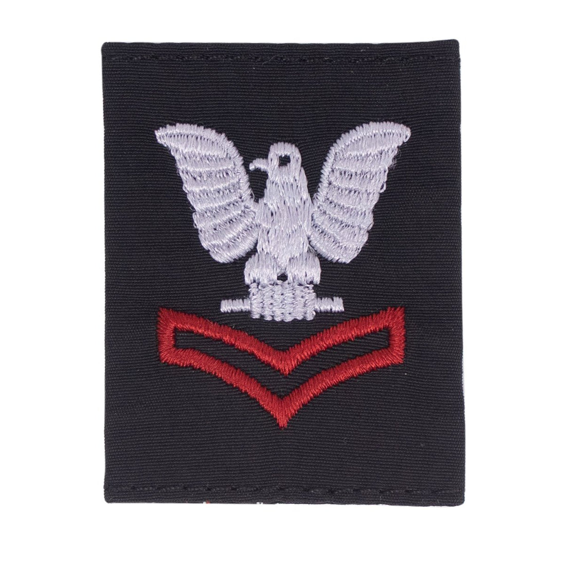 Navy Cold Weather Parka (CWP) Tab Device: Scarlet Embroidered Chevrons E5 Second Class Petty Officer - Hooyah Woodworks LLC